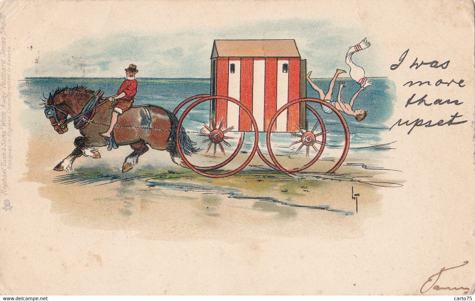Illustrateurs - Tuck - Attelage Cheval Roulotte - Bains De Mer - More Than Upset - Eastbourne Saint-Julien-du-Sault 1903 - Tuck, Raphael