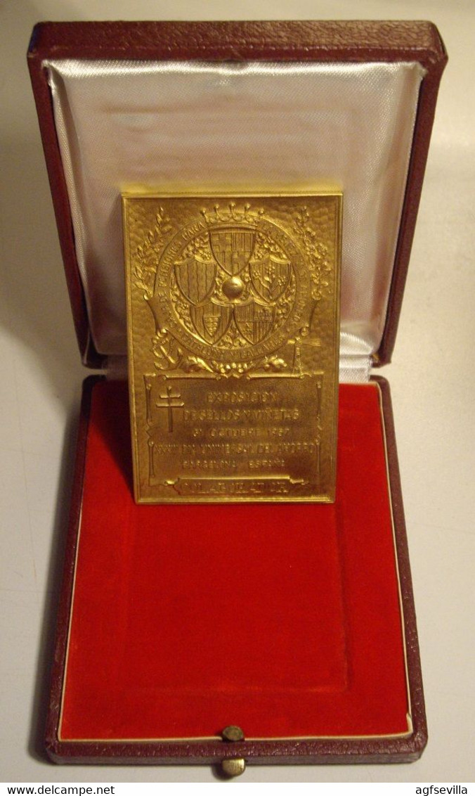 ESPAÑA. PLACA 25 ANIV. INSTITUTO ANTITUBERCULOSO ”FRANCISCO MORAGAS”. 1.957. CON ESTUCHE. ESPAGNE. SPAIN MEDAL - Profesionales/De Sociedad