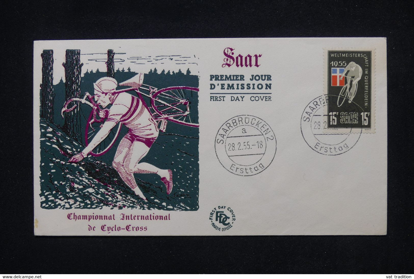 SARRE - Enveloppe FDC En 1955 - Championnat De Cyclo Cross - L 103681 - FDC