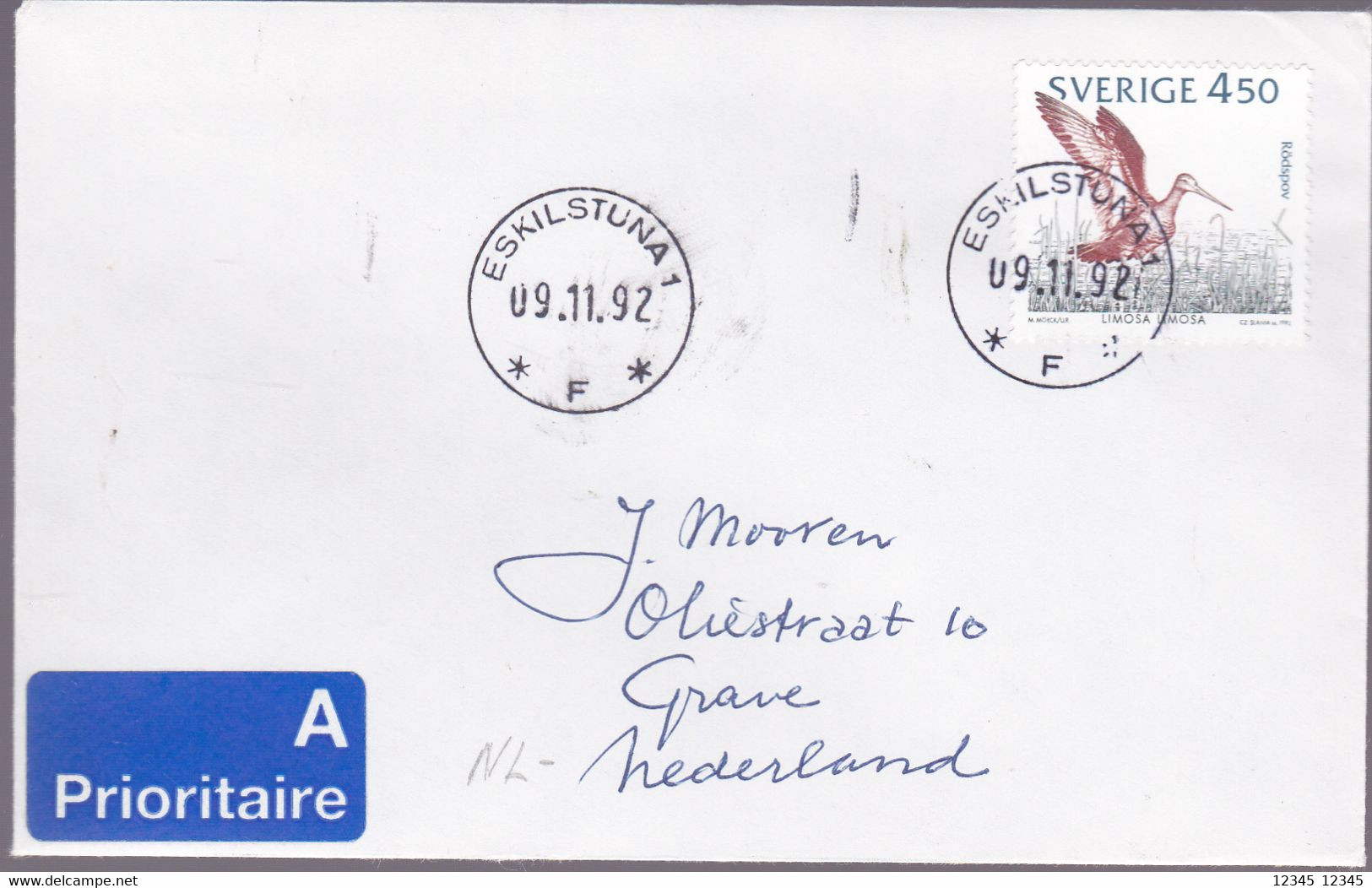 Zweden 1992, Letter To Netherland, Birds - Storia Postale