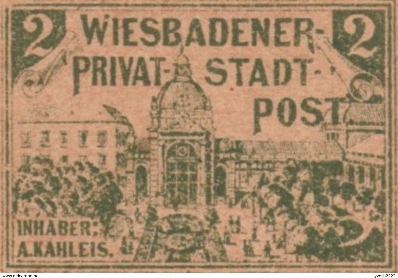 Allemagne Hesse Vers 1895. Entier De Poste Privée, Wiesbaden. Hôtel Kaiserhof, Augusta Victoria-Bad, Jugendstil RRR - Hydrotherapy