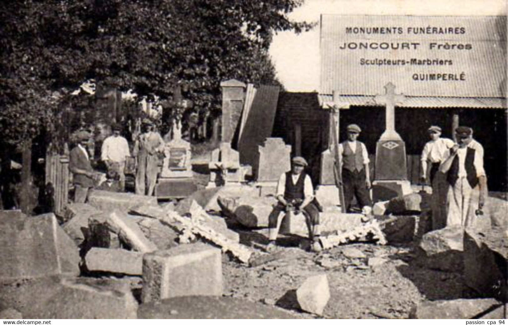 S31-039 Quimperlé - Monuments Funéraires - Joncourt Frères - Sculpteurs-Marbriers - Carte Publicitaire - Quimperlé