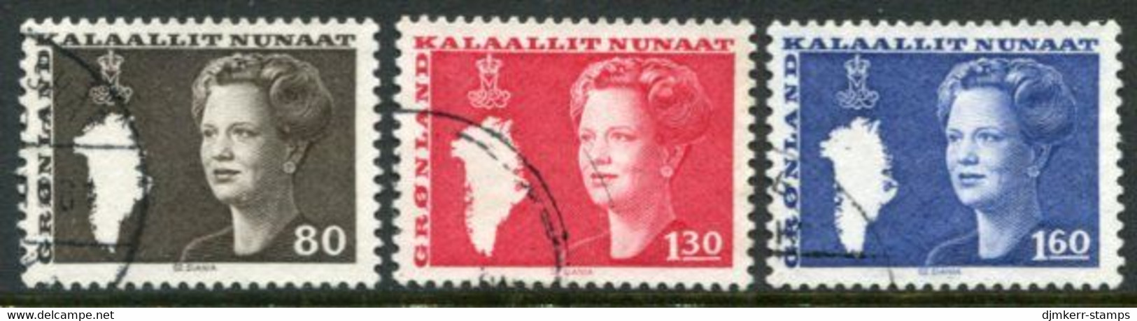 GREENLAND 1980 Definitive: Queen Margarethe Used.  Michel 120-22 - Used Stamps