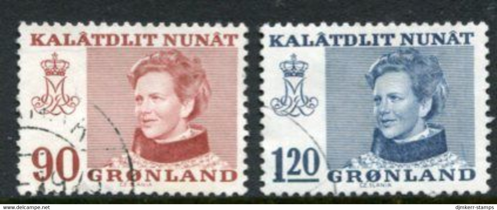 GREENLAND 1974 Definitive: Queen Margarethe Used.  Michel 90-91 - Used Stamps
