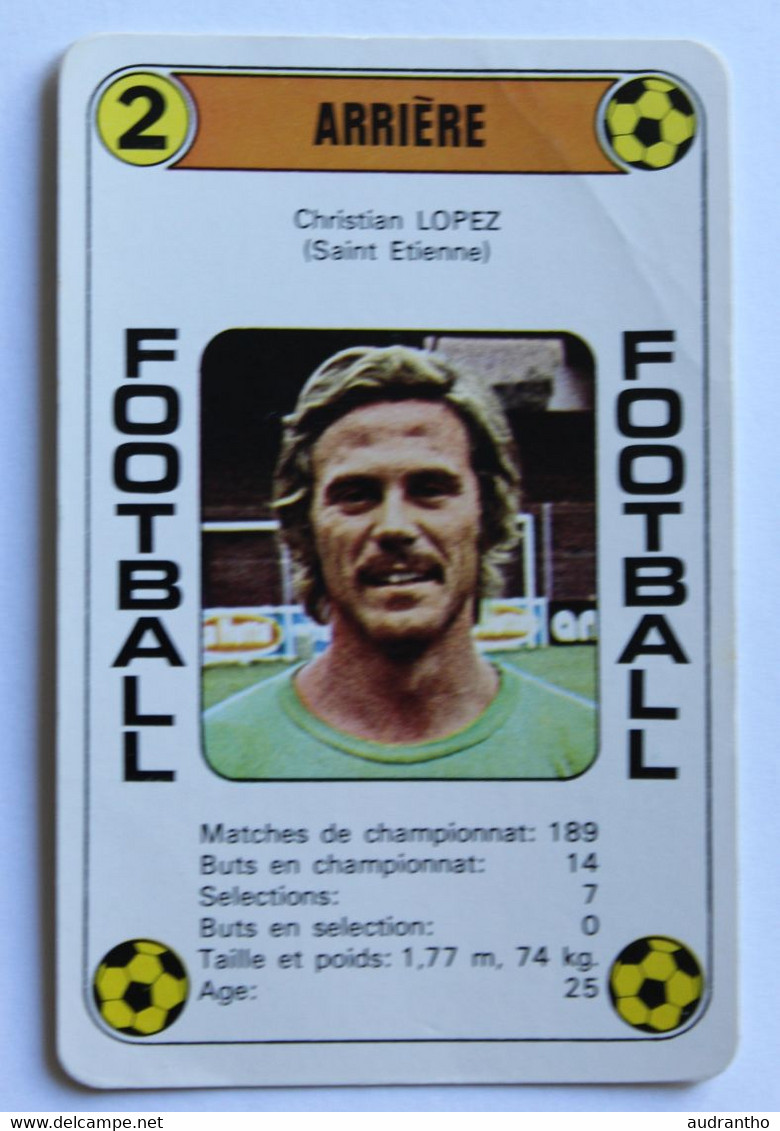 Rare Carte Ancienne 1978 Football Christian LOPEZ Saint Etienne Football France Première Division - Trading Cards