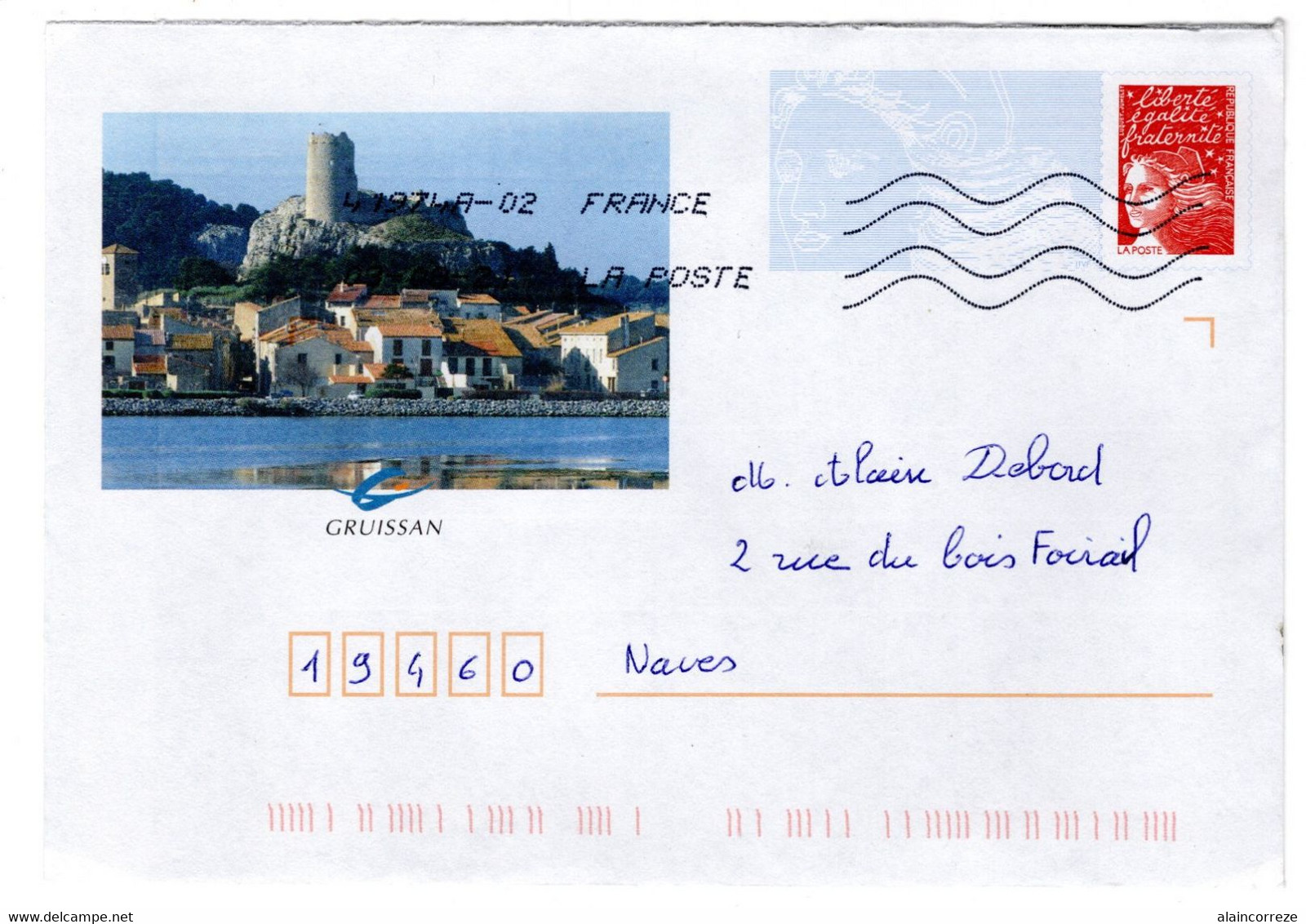 Entier Postal PAP Local Personnalisé Enveloppe "carrée" Aude Gruissan Ruines Du Château Fort Tour Barberousse - Listos Para Enviar: Transplantes/Beaujard