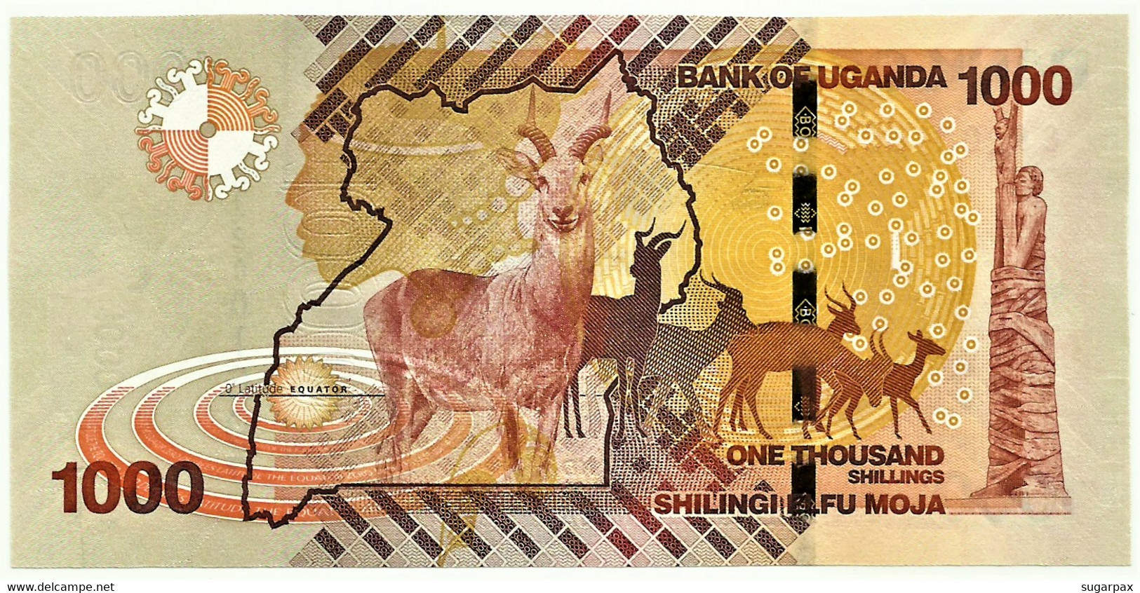 Uganda - 1000 Shillings - 2015 - Pick: 49.d - Unc. - Serie CJ - 1.000 - Uganda