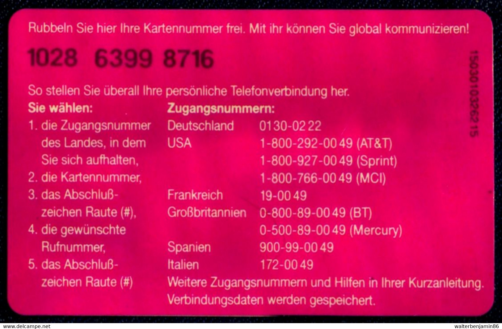 SCHEDA TELEFONICA PHONECARD GERMANY T-CARD 25 (-T- WELTKUGEL) 1503 - T-Series : Tests