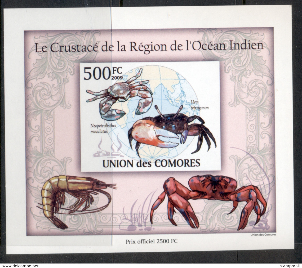 Comoro Is 2009 Marine Life, Crustaceans Of The Indian Ocean Deluxe MS IMPERF MUH - Comores (1975-...)