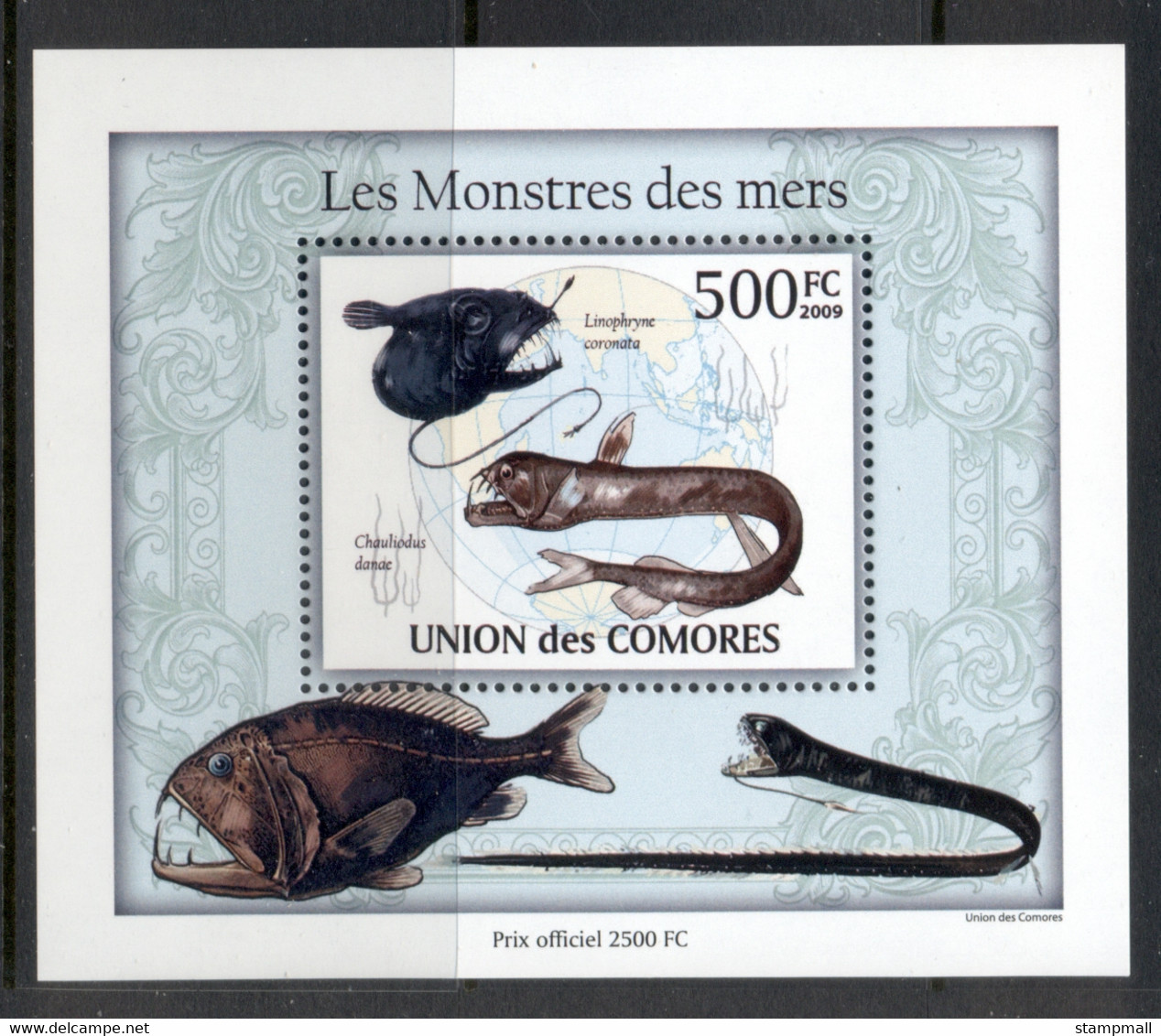 Comoro Is 2009 Marine Life, Monsters Of The Sea Deluxe MS MUH - Comores (1975-...)