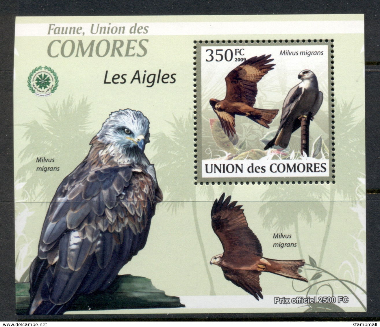 Comoro Is 2009 Birds Of Prey, Eagles Deluxe MS MUH - Comores (1975-...)