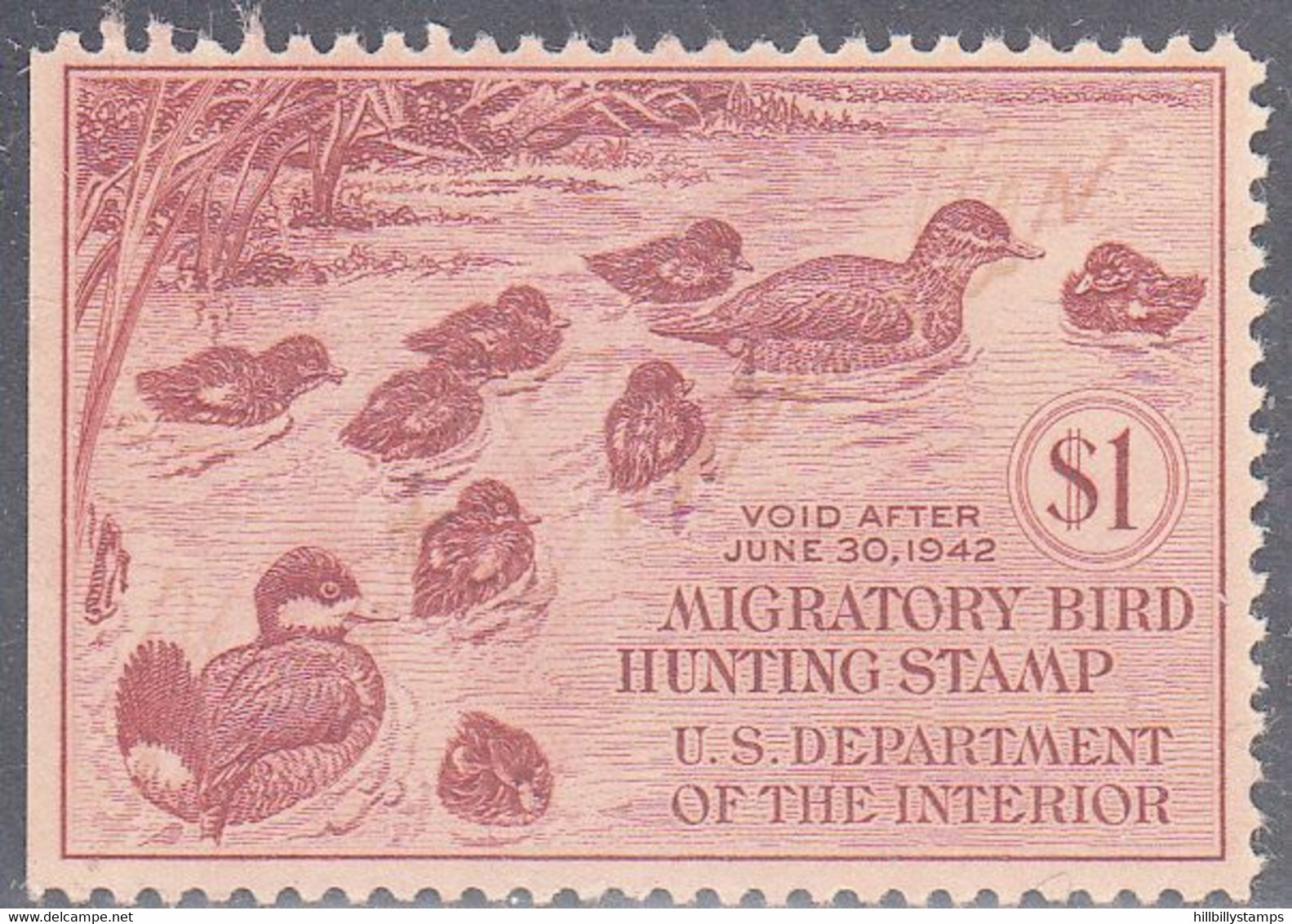 UNITED STATES   SCOTT NO  RW8    USED     YEAR  1941  STRAIGHT EDGE--DISCOUNTED IN PRICE - Duck Stamps