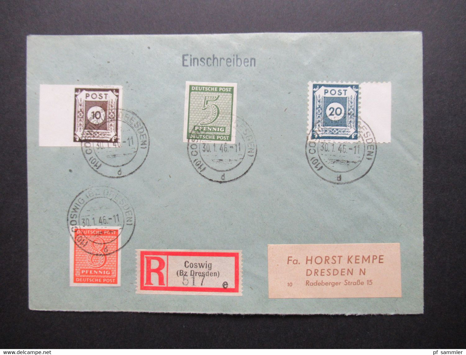 Belegeposten 1945 / 46 SBZ 95 Kempe Briefe Postmeistertrennungen / Randstücke / Besonderheiten Mit Original Slg. Heften - Colecciones (sin álbumes)