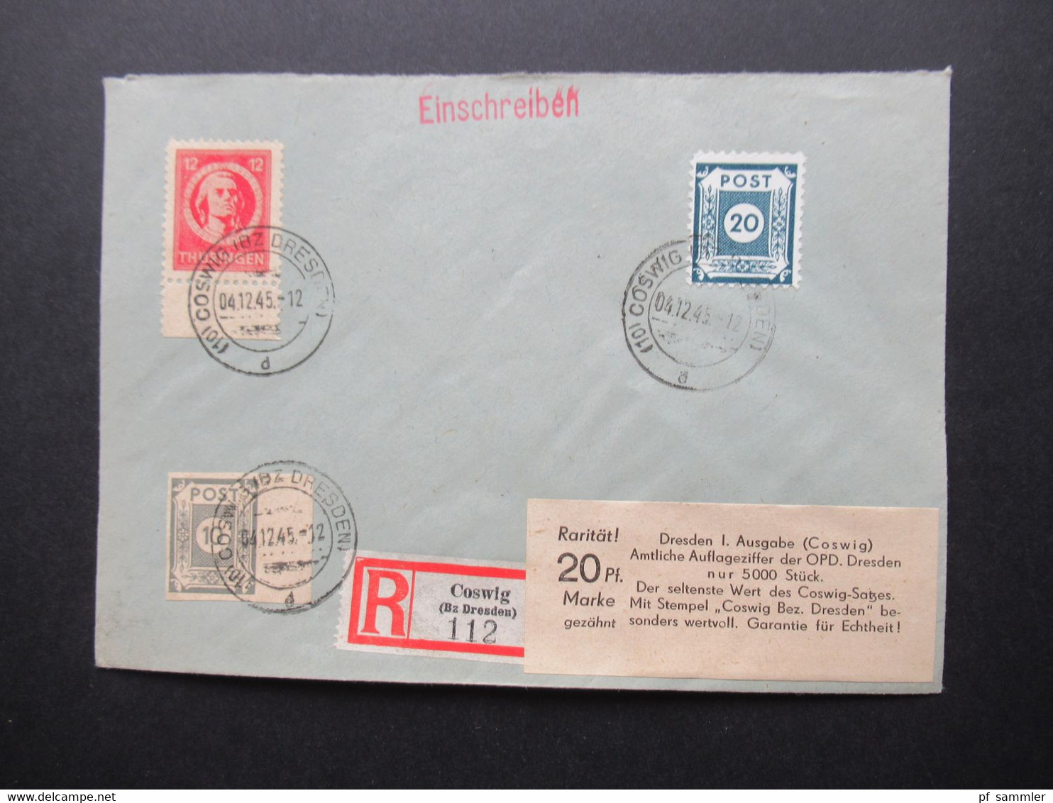 Belegeposten 1945 / 46 SBZ 95 Kempe Briefe Postmeistertrennungen / Randstücke / Besonderheiten mit original Slg. Heften