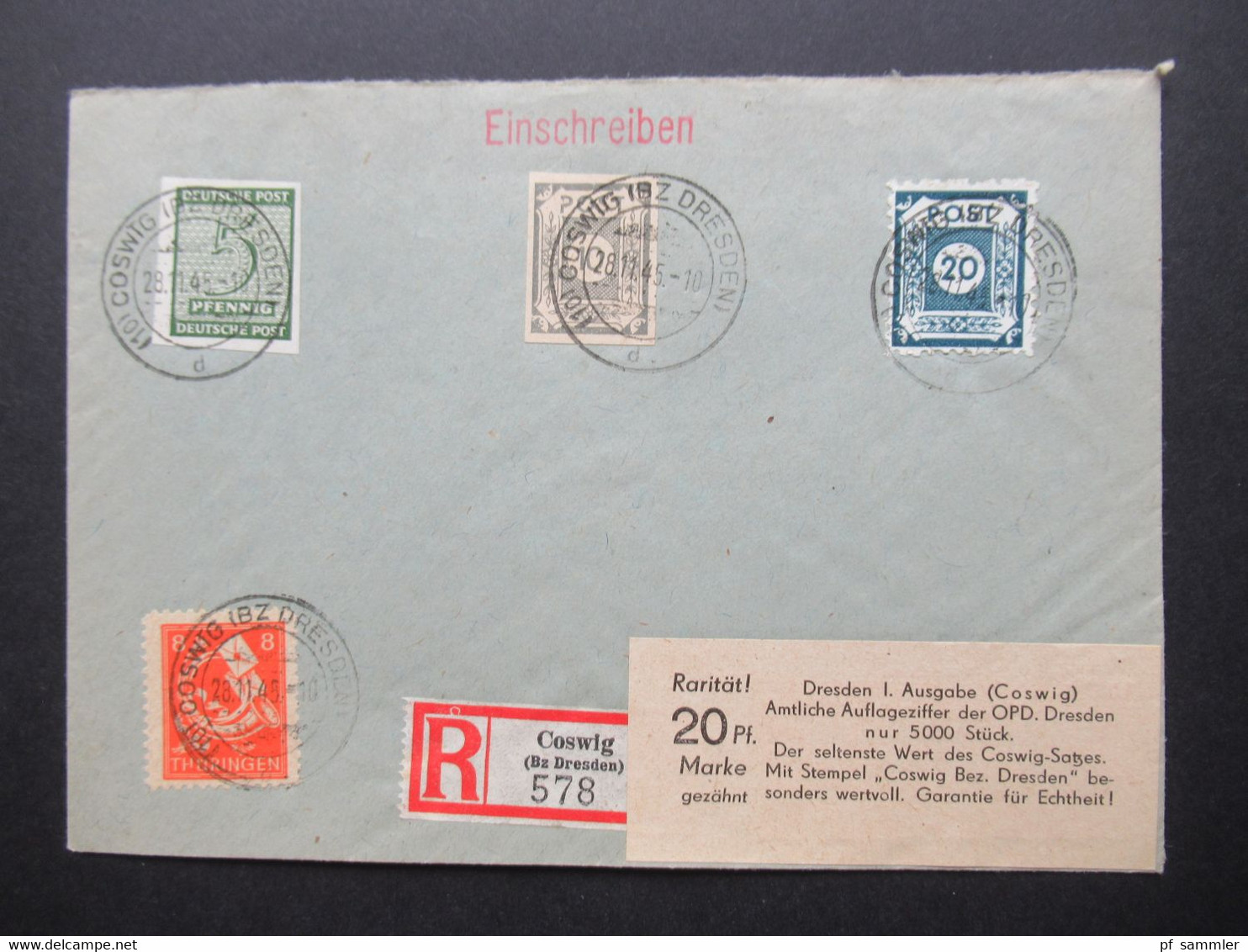 Belegeposten 1945 / 46 SBZ 95 Kempe Briefe Postmeistertrennungen / Randstücke / Besonderheiten mit original Slg. Heften