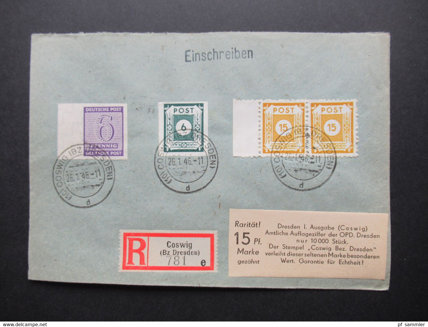 Belegeposten 1945 / 46 SBZ 95 Kempe Briefe Postmeistertrennungen / Randstücke / Besonderheiten mit original Slg. Heften