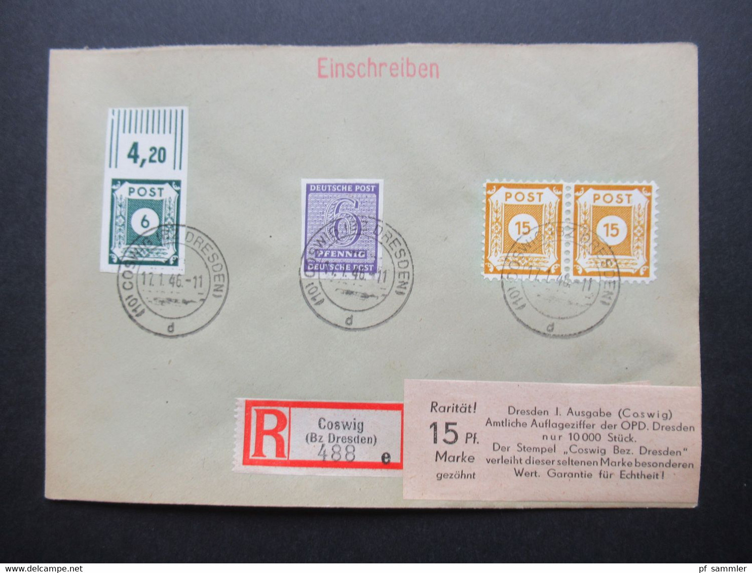 Belegeposten 1945 / 46 SBZ 95 Kempe Briefe Postmeistertrennungen / Randstücke / Besonderheiten mit original Slg. Heften