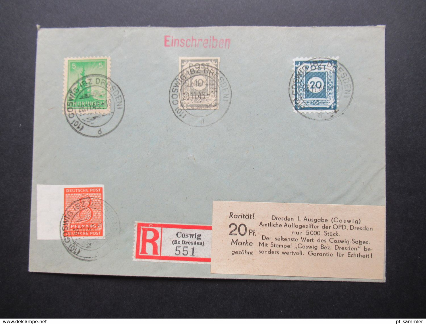 Belegeposten 1945 / 46 SBZ 95 Kempe Briefe Postmeistertrennungen / Randstücke / Besonderheiten mit original Slg. Heften