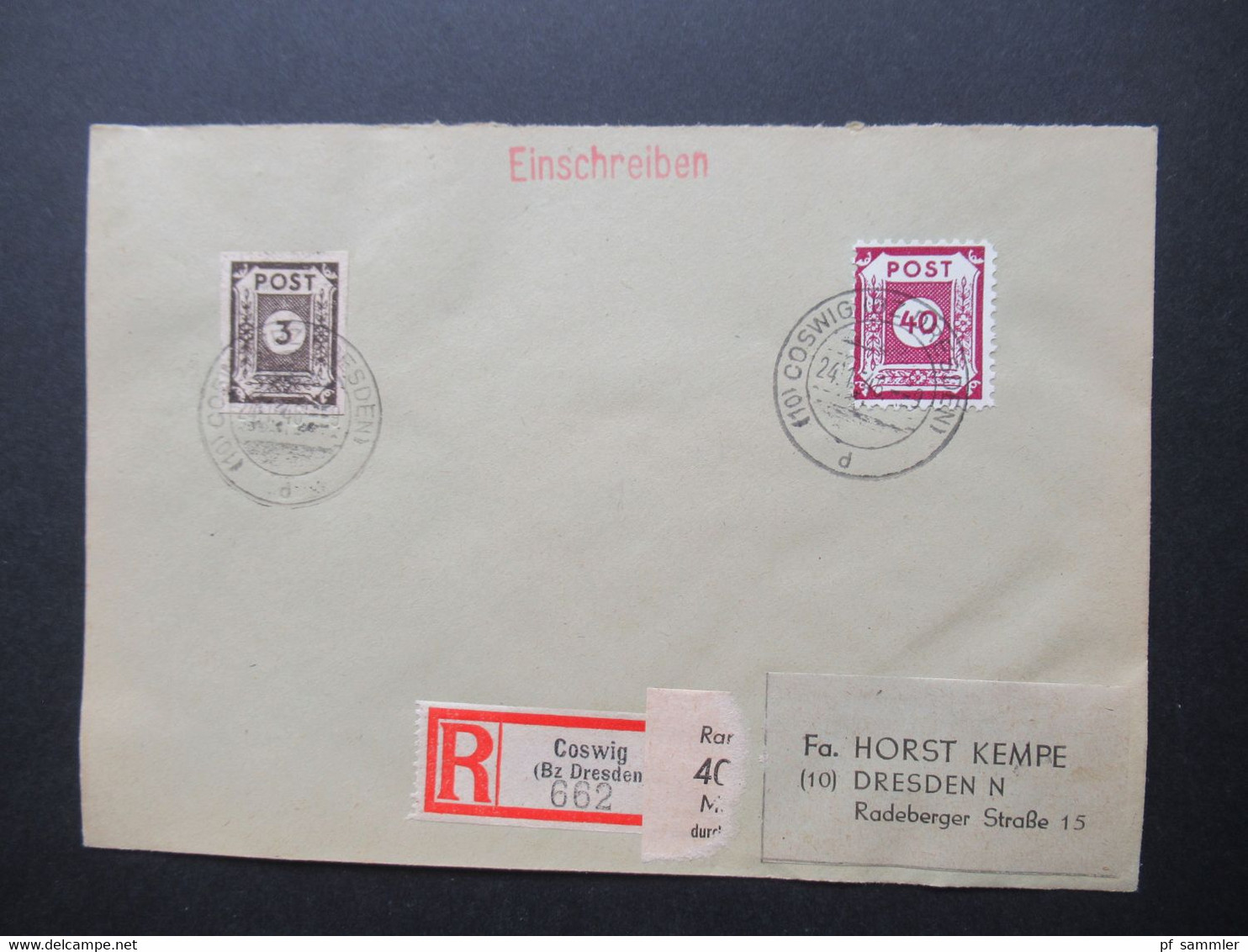 Belegeposten 1945 / 46 SBZ 95 Kempe Briefe Postmeistertrennungen / Randstücke / Besonderheiten mit original Slg. Heften