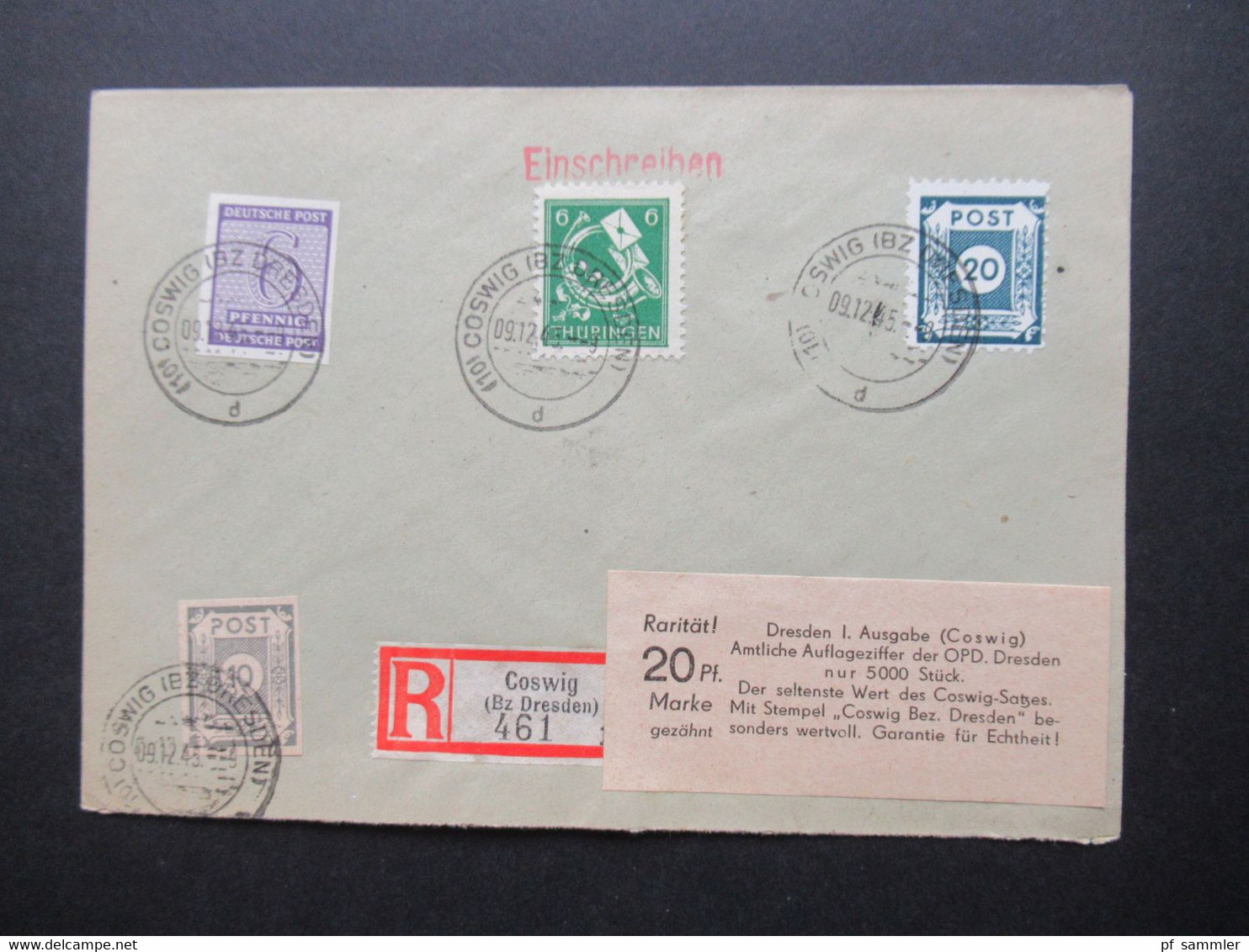 Belegeposten 1945 / 46 SBZ 95 Kempe Briefe Postmeistertrennungen / Randstücke / Besonderheiten mit original Slg. Heften