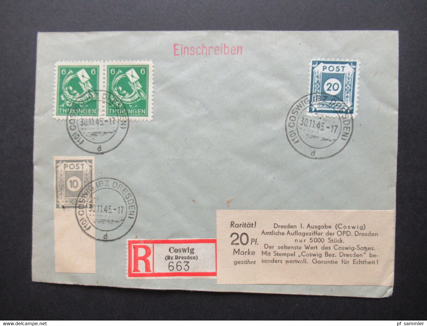 Belegeposten 1945 / 46 SBZ 95 Kempe Briefe Postmeistertrennungen / Randstücke / Besonderheiten mit original Slg. Heften