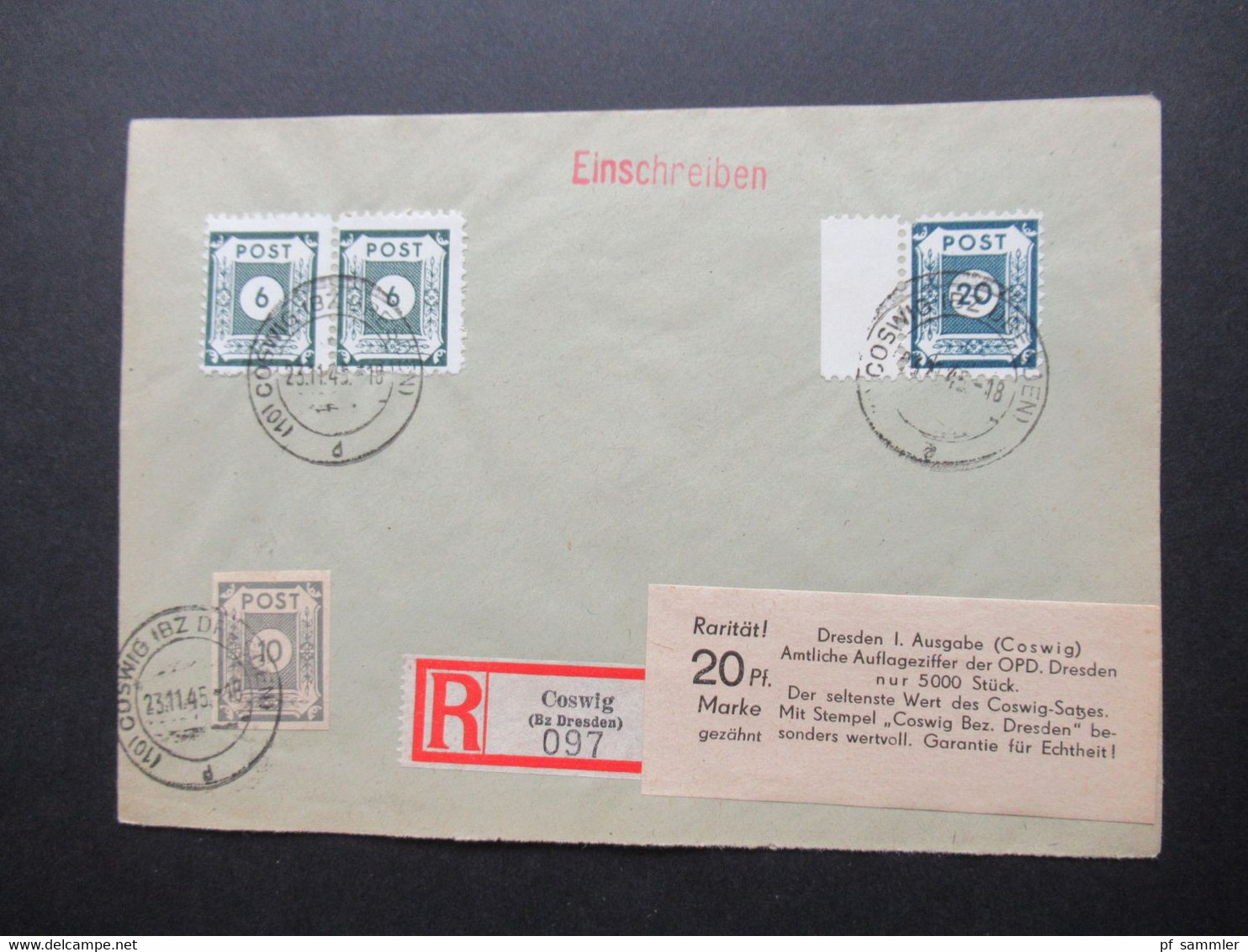 Belegeposten 1945 / 46 SBZ 95 Kempe Briefe Postmeistertrennungen / Randstücke / Besonderheiten mit original Slg. Heften