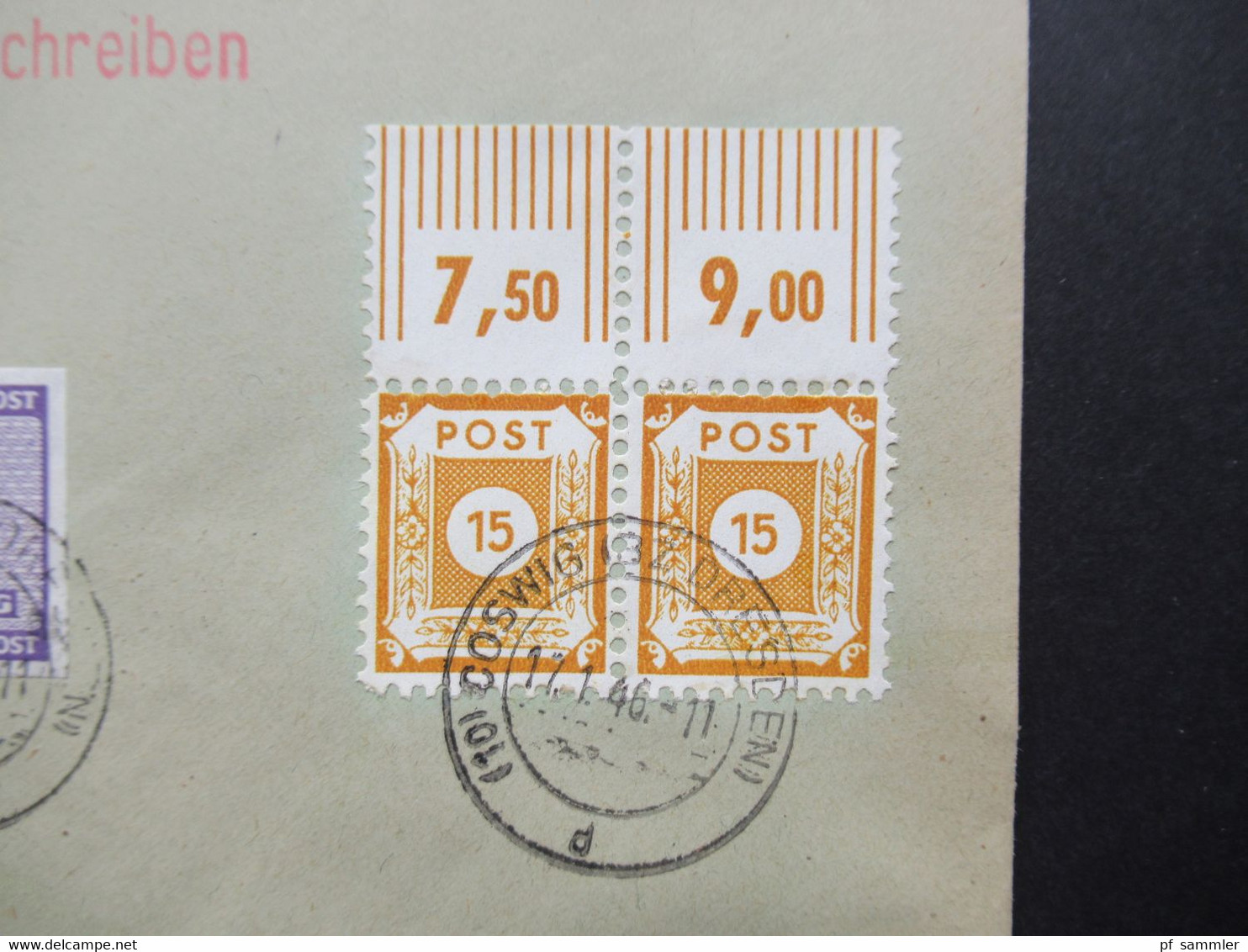 Belegeposten 1945 / 46 SBZ 95 Kempe Briefe Postmeistertrennungen / Randstücke / Besonderheiten mit original Slg. Heften