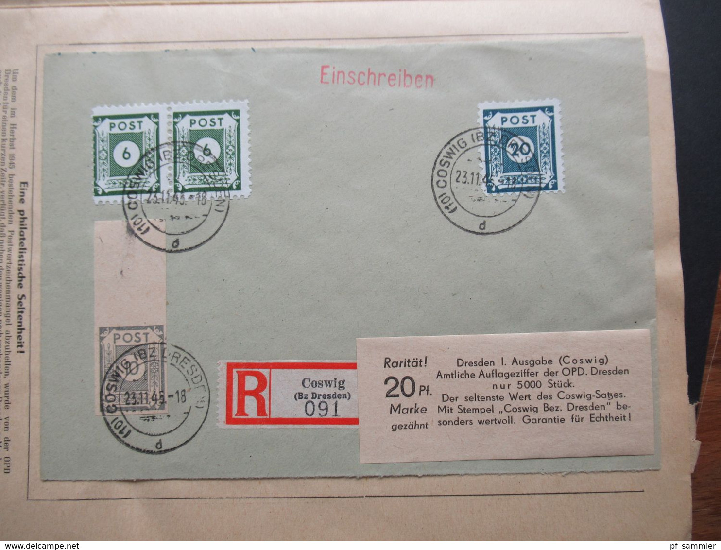 Belegeposten 1945 / 46 SBZ 95 Kempe Briefe Postmeistertrennungen / Randstücke / Besonderheiten mit original Slg. Heften