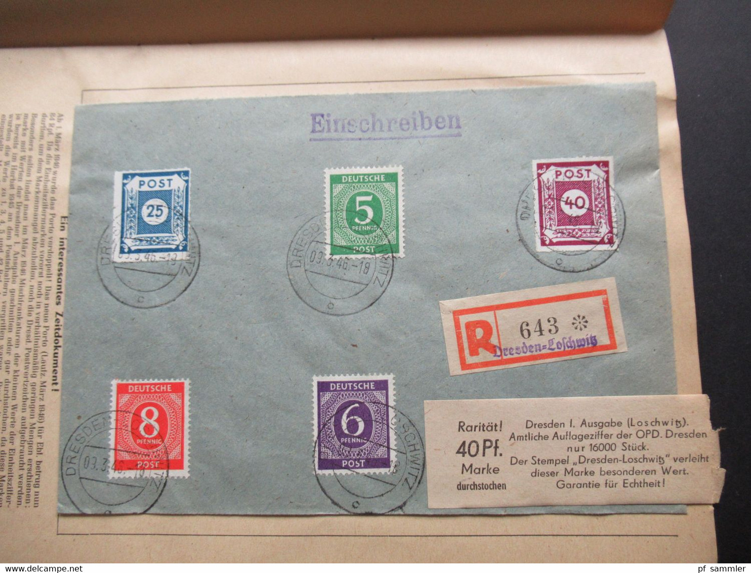 Belegeposten 1945 / 46 SBZ 95 Kempe Briefe Postmeistertrennungen / Randstücke / Besonderheiten mit original Slg. Heften