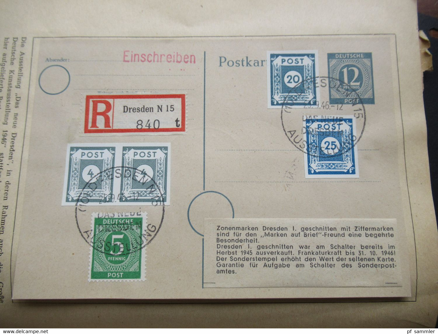 Belegeposten 1945 / 46 SBZ 95 Kempe Briefe Postmeistertrennungen / Randstücke / Besonderheiten mit original Slg. Heften