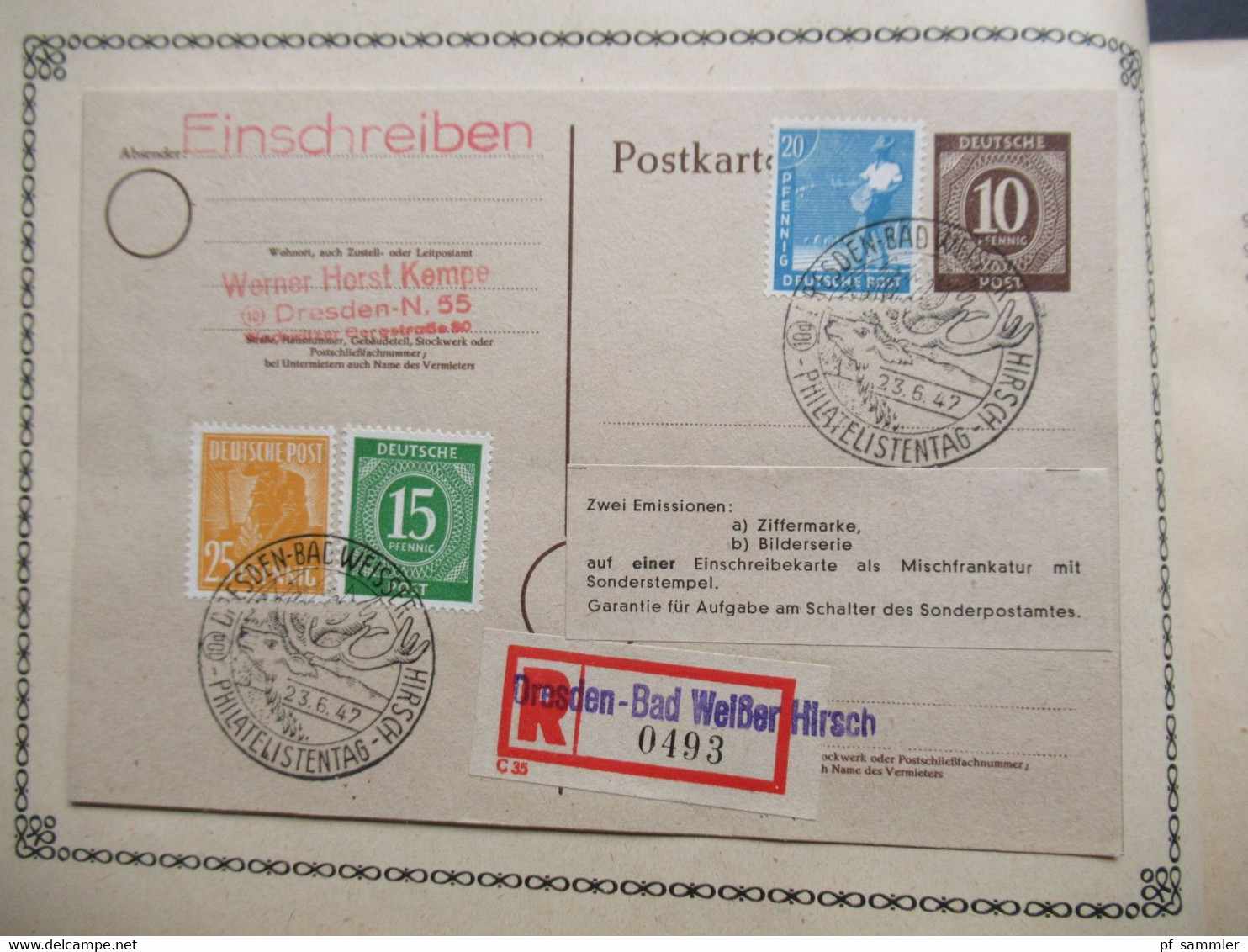 Belegeposten 1945 / 46 SBZ 95 Kempe Briefe Postmeistertrennungen / Randstücke / Besonderheiten mit original Slg. Heften