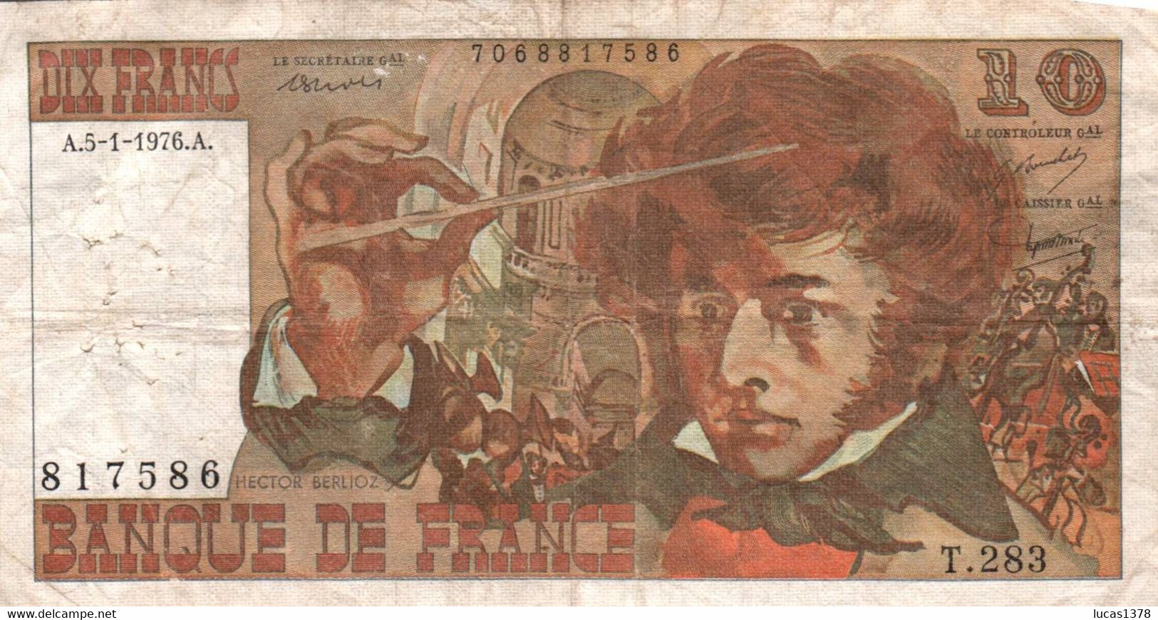 10 Francs Berlioz Type 1972 / F.63/17-283 - P150c - Alphabet 283 - 5 F 1917-1940 ''Violet''