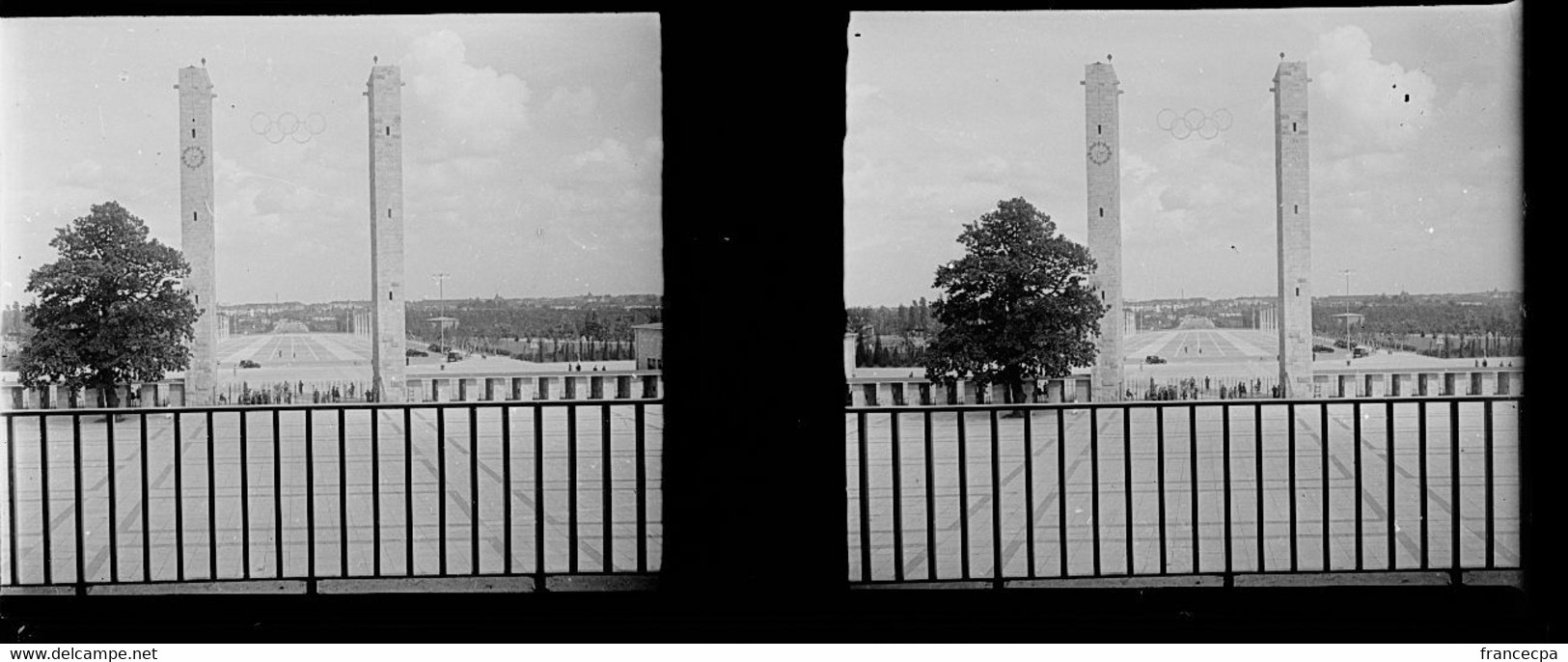 PN 39 Bis - JEUX OLYMPIQUES ALLEMAGNE 1936  Le Stade - Vue De La Galerie Sur Entèe Principale - Plaques De Verre