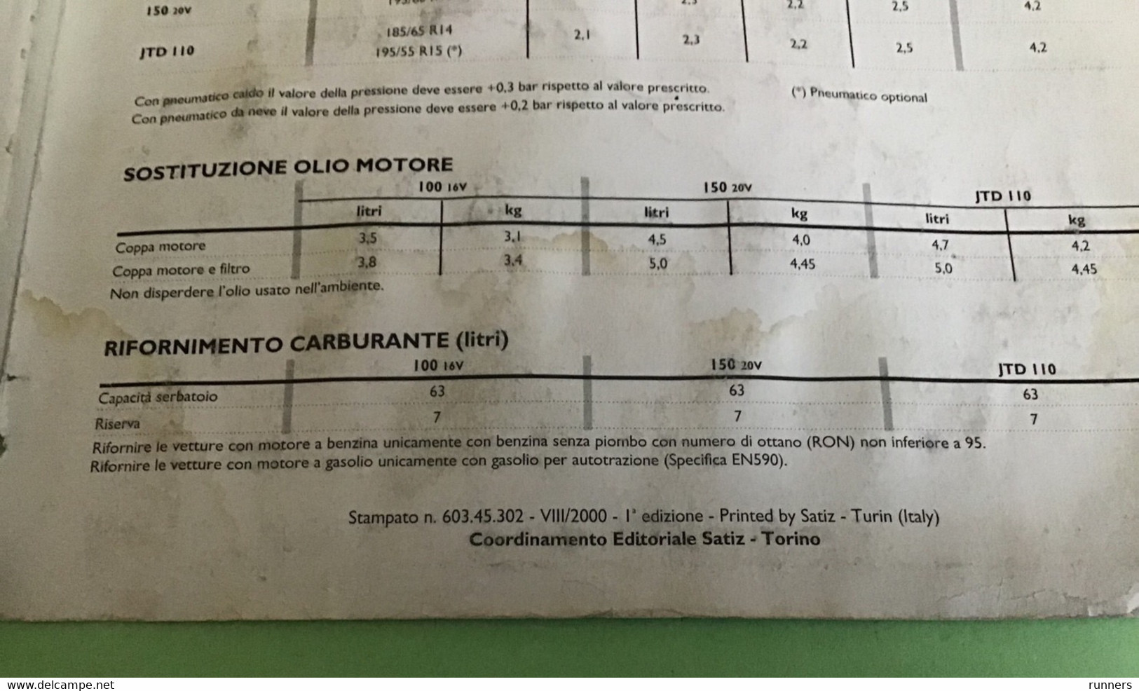 Fiat Manuale Marea Weekend Auto - Matériel Et Accessoires