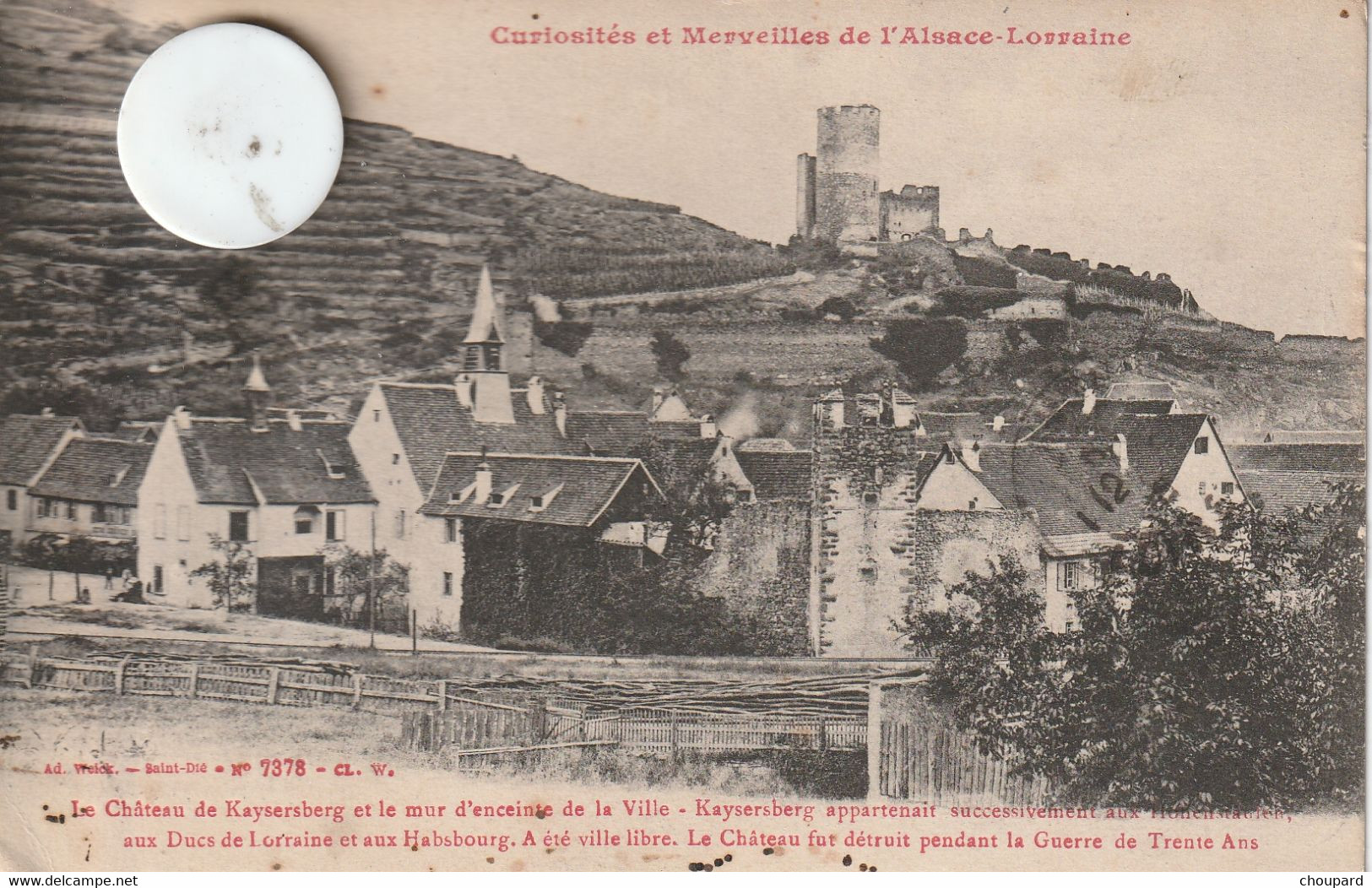 68 - Carte Postale Ancienne Du  CHATEAU DE KAYSERSBERG    Vue Aérienne - Kaysersberg