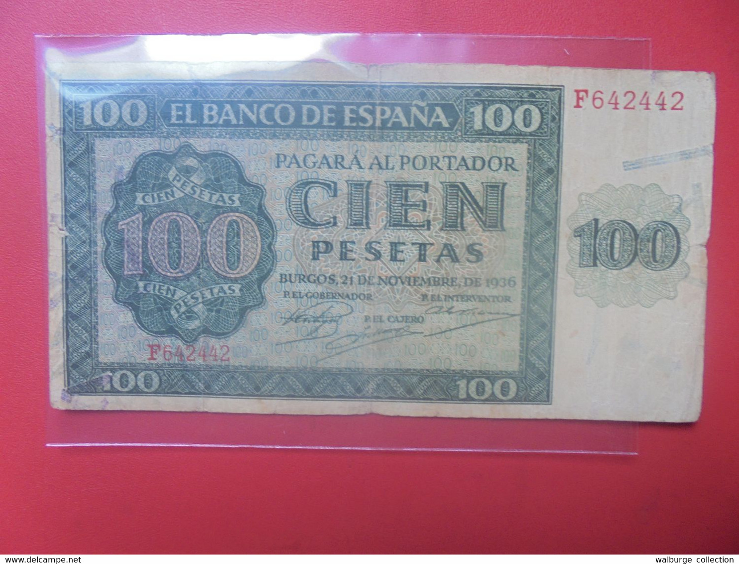 ESPAGNE 100 PESETAS 1936 Circuler (B.24) - 100 Pesetas