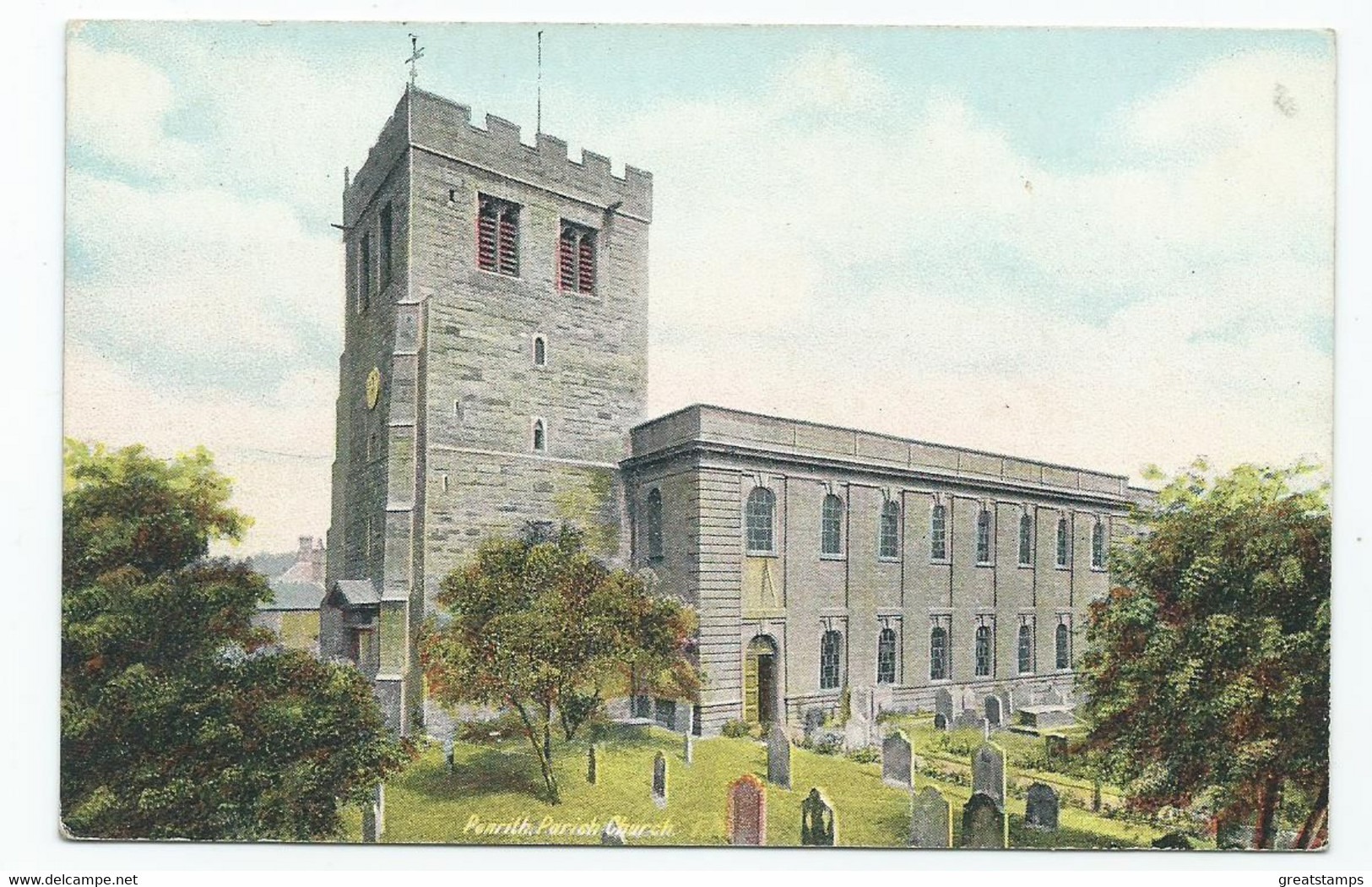 Cumbria  Postcard Penrith Parish Church Davidson Bros - Penrith