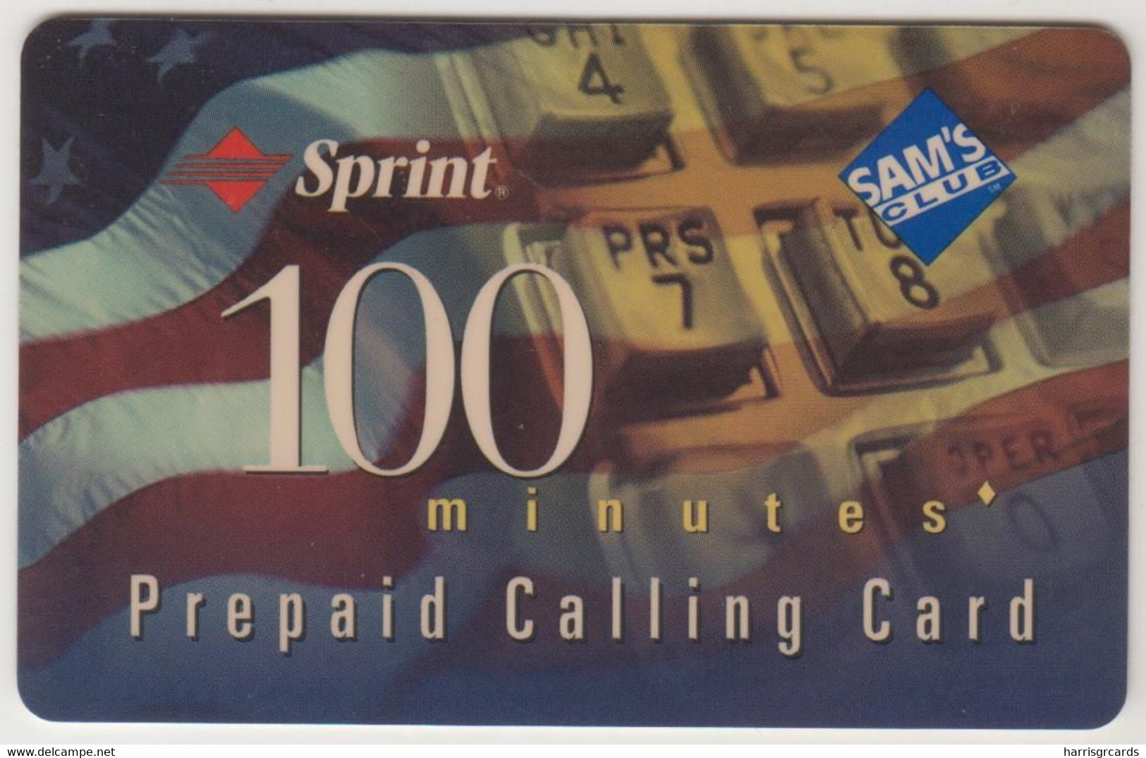 USA -  Sam's Club ,Sprint Prepaid Card, 100 Minutes, Used - Sprint