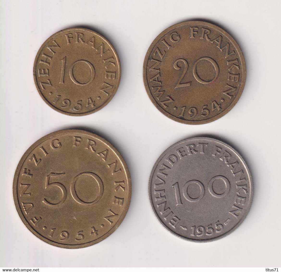 Lot 10 , 20 , 50 , 100 Franken Sarre - Other & Unclassified