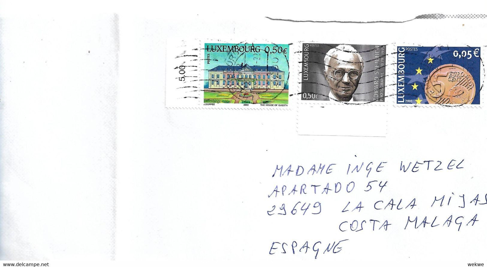 Lux184 / Mischfrankatur 2021 Nach Spanien - Storia Postale