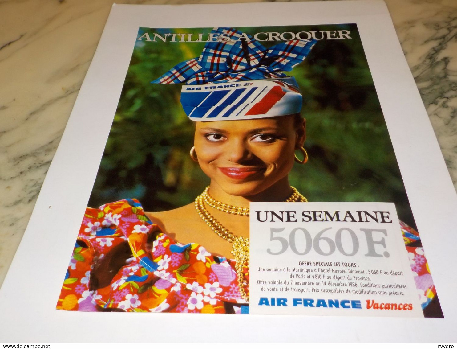 ANCIENNE PUBLICITE ANTILLES A CROQUER  AIR FRANCE    1986 - Advertenties