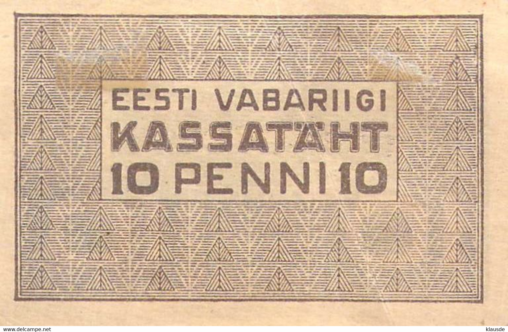 Estonia 10 Penni Geldschein, Undated (1919) VF/F (III) - Estonie