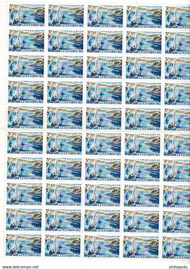 Luxembourg 1971, Haute-Sûre, Barrage D’Esch-sur-Sûrez, Yv. 782 / 783** En Feuille De 50, Cote 55 € - Full Sheets