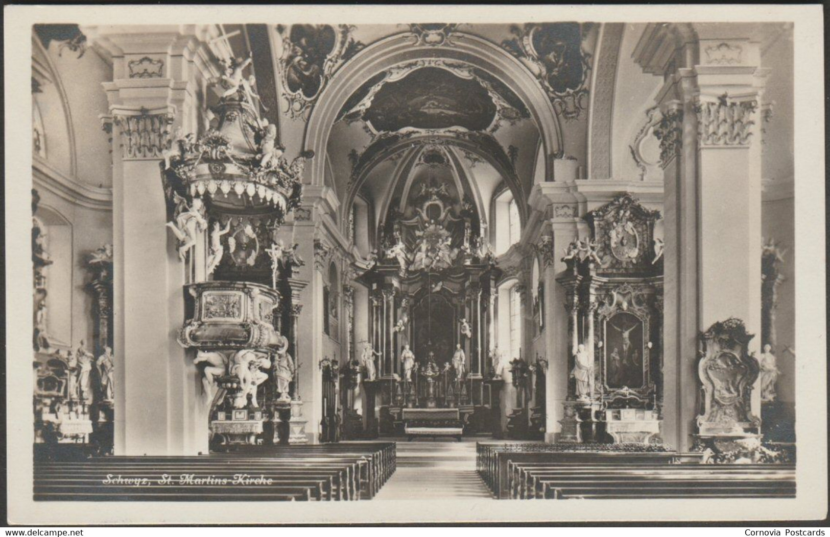 St Martins-Kirche, Schwyz, C.1920s - Photoglob Foto-AK - Schwytz