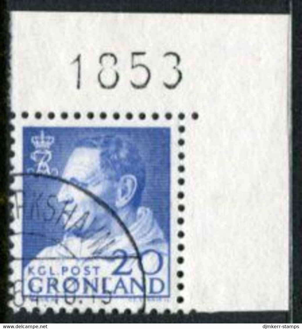 GREENLAND 1963 Definitive: King Frederik IX 20 Øre Used,  Michel 52 - Usados