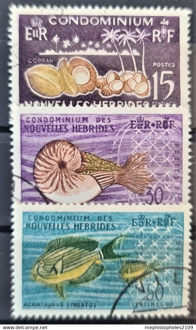 NOUVELLES HÉBRIDES 1963 - Canceled - YT 203-205 - Unused Stamps