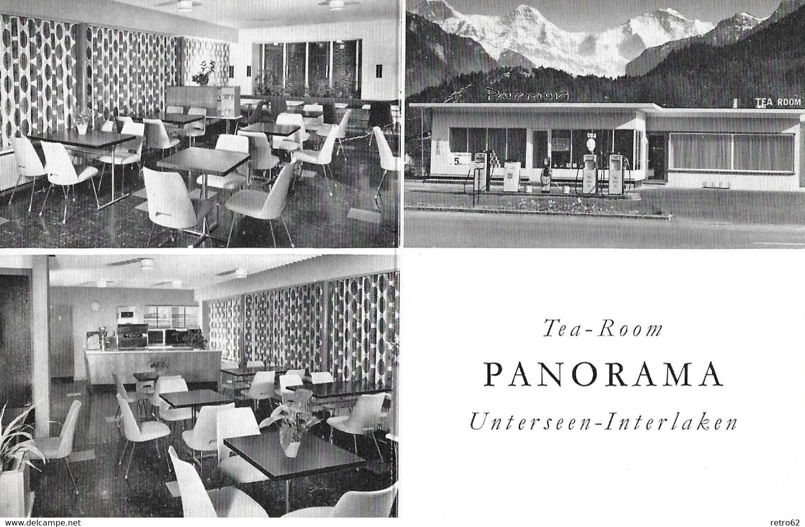 INTERLAKEN → Werbekarte Tea - Room Panorama Unterseen-Interlaken Ca.1960 - Unterseen