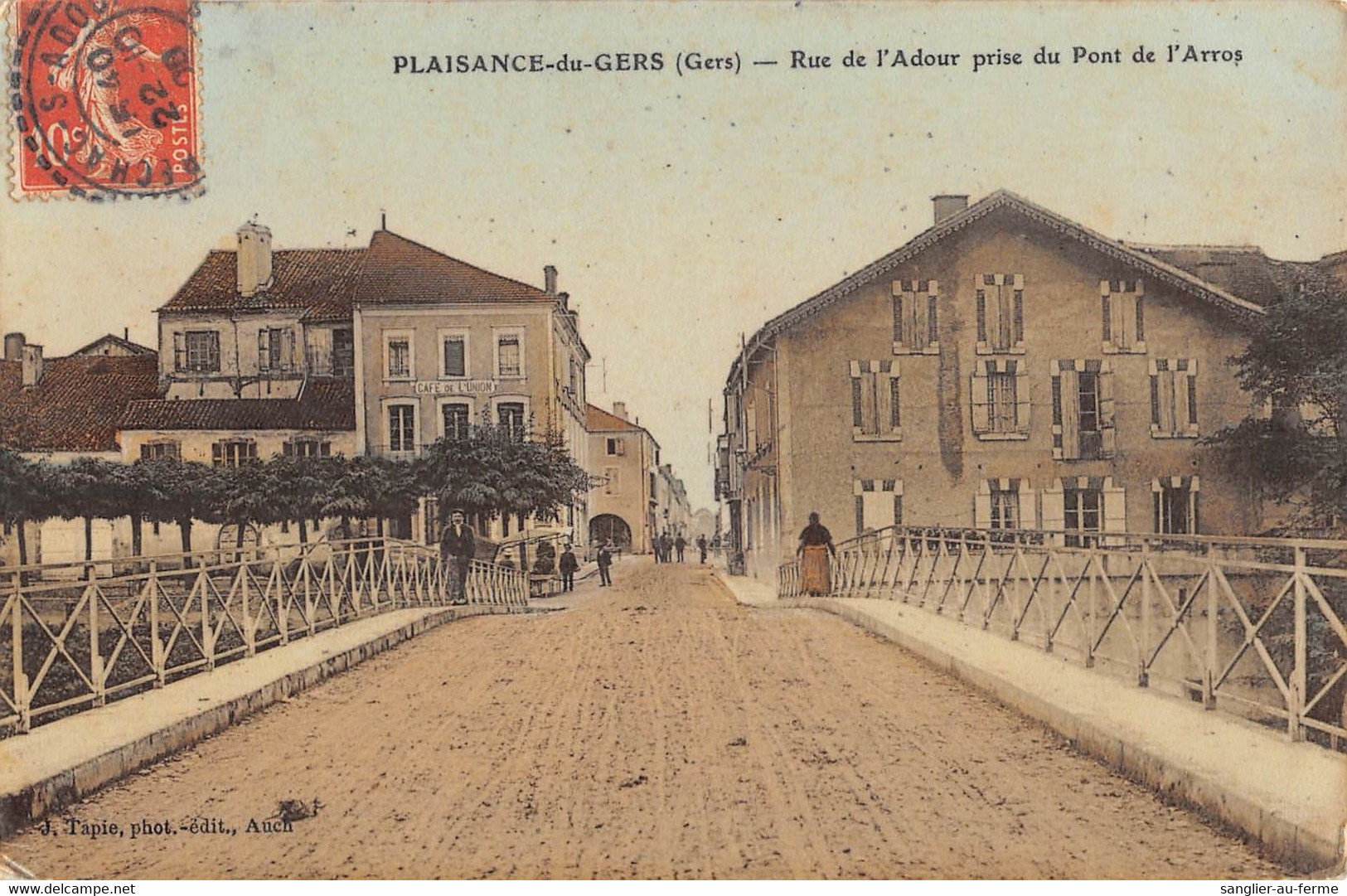 CPA 32 PLAISANCE DU GERS RUE DE L'ADOUR PRISE DU PONT DE L'ARROS - Autres & Non Classés