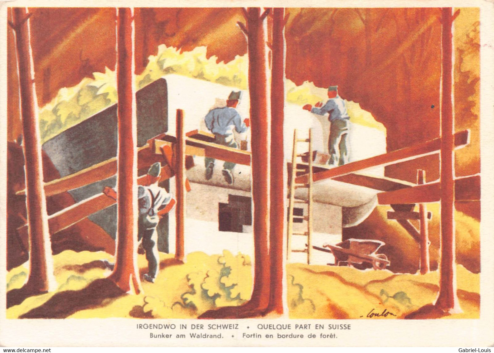 Schweizerische Armee - Armée Suisse - Militaria -  Bunker Am Waldrand Fortin Dans La Forêt (10 X 15 Cm) - Wald