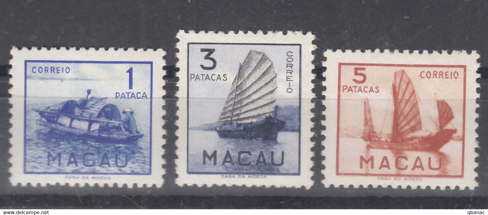 Portugal Macao Macau 1951 Ships Boats Mi#383-385 Mint Hinged - Neufs